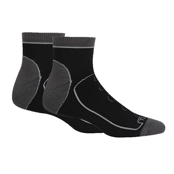 Regatta Mens Samaris Trail Ankle Socks (2-pack) 9 UK-12 UK B Black/Dark Steel 9 UK-12 UK