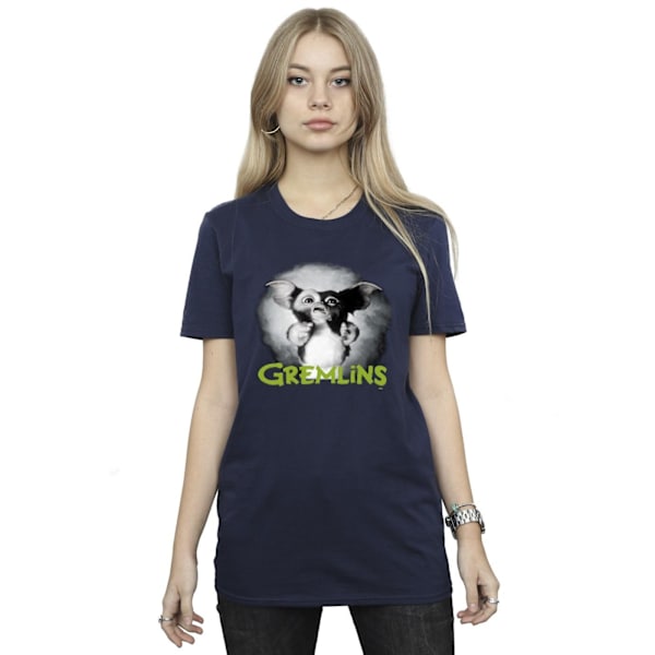 Gremlins Dam/Damer Rädd Grön Bomull Pojkvän T-shirt M Navy Blue M