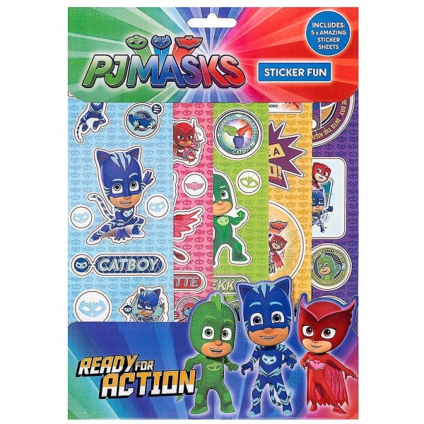 PJ Masks Fun Characters Sticker Sheet (Pack of 5) One Size Mult Multicoloured One Size