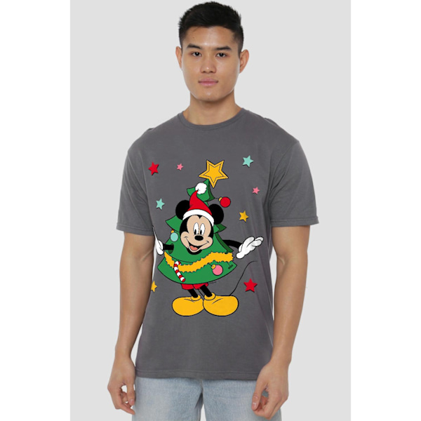 Disney Herr Mickey Mouse Julgran T-Shirt 3XL Gråmelerad Charcoal 3XL