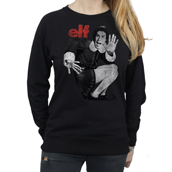 Elf Dam/Damer Mono Distressed Poster Sweatshirt XL Svart Black XL