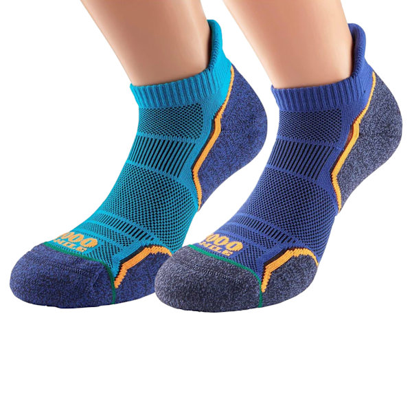 1000 Mile Mens Liner Socks (2-pack) 6 UK-8 UK Blå Blue 6 UK-8 UK
