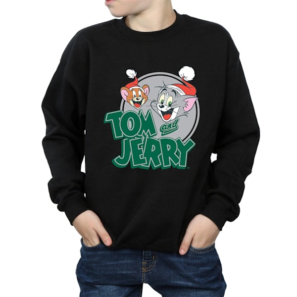 Tom och Jerry Pojkar Julhälsningar Sweatshirt 5-6 År Svart Black 5-6 Years