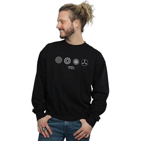 Fantastiska vidunder Mäns cirkulära ikoner Sweatshirt XXL Svart Black XXL