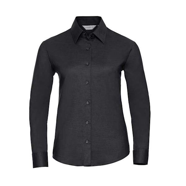 Russell Collection Dam/Kvinnor Oxford Långärmad Skjorta 4XL Black 4XL