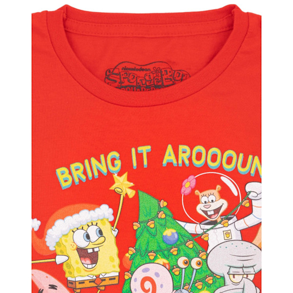 SpongeBob SquarePants Julgran T-shirt för barn 9-10 år Red 9-10 Years
