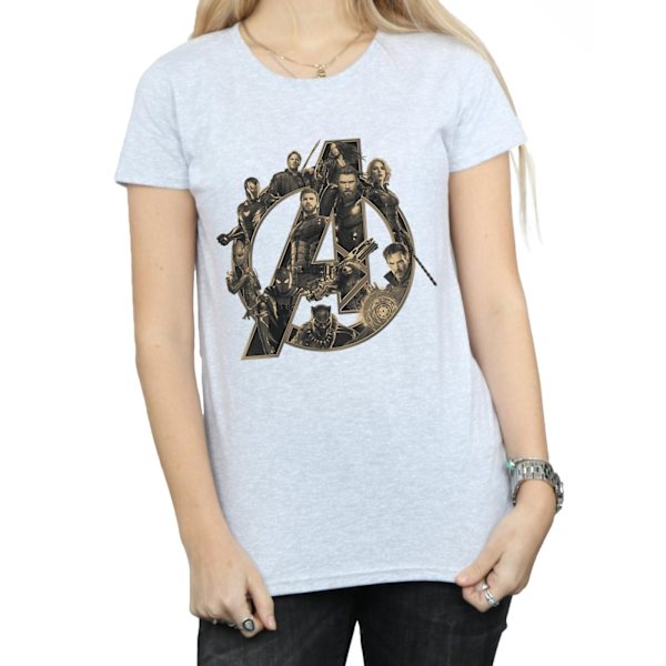 Avengers Infinity War Dam T-shirt för kvinnor/damer med logotyp XXL Sports Grey XXL