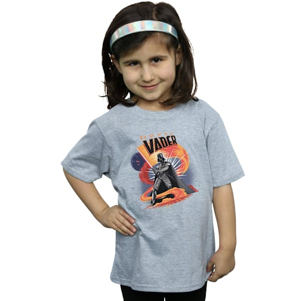 Star Wars Girls Darth Vader Swirling Fury Bomull T-shirt 9-11 år Sports Grey 9-11 Years