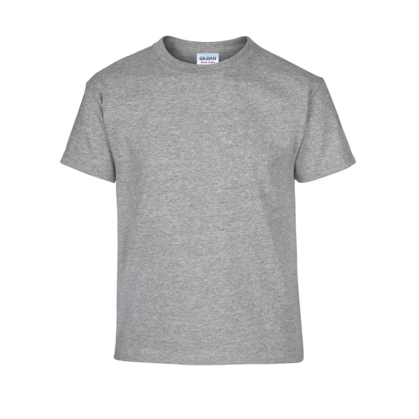 Gildan Barn/Barn bomull Kraftig kortärmad T-shirt 7-8 Ye Sports Grey 7-8 Years