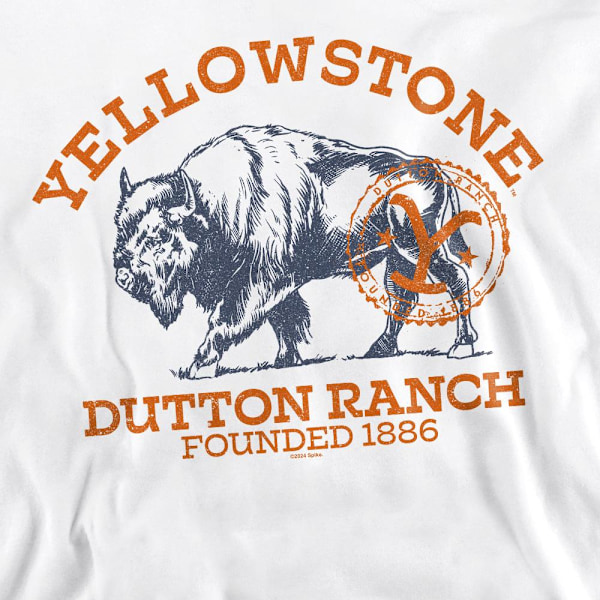 Yellowstone Unisex Vuxen Dutton Ranch Buffalo Sweatshirt M Vit White M