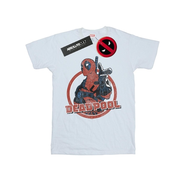 Marvel Dam/Damer Deadpool Gun Finger Bomull Boyfriend T-Shi White XL