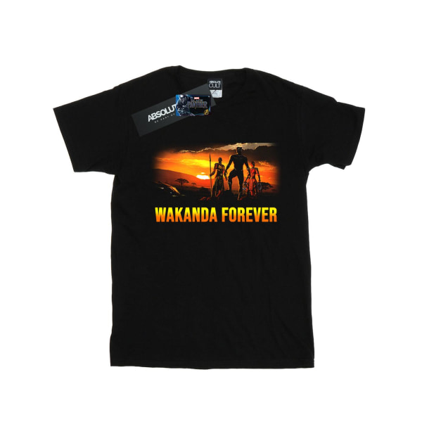 Marvel Girls Black Panther Wakanda Forever Cotton T-Shirt 9-11 Black 9-11 Years