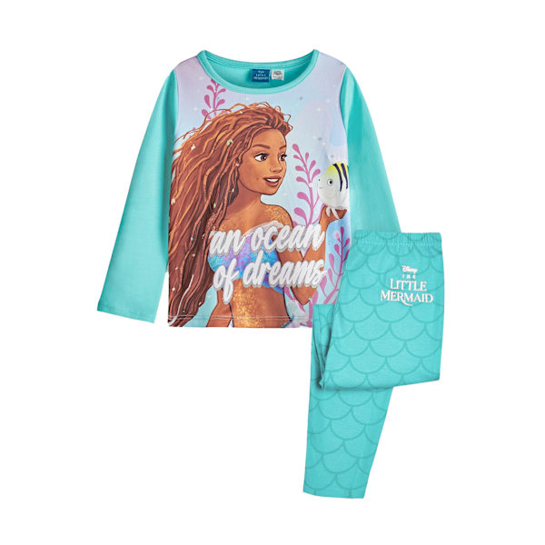 Den Lilla Sjöjungfrun Flickor Ariel Lång Pyjamas Set 7-8 År Blå Blue 7-8 Years