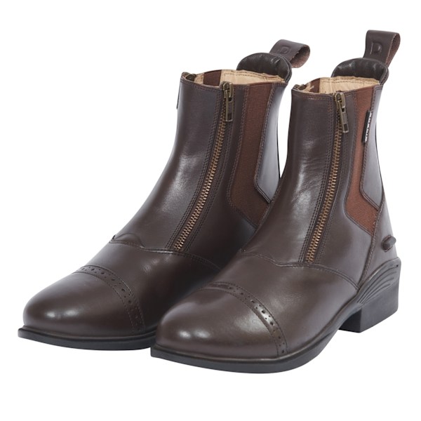 Dublin Evolution Vuxen Dubbel Dragkedja Fram Läder Paddock Stövlar Brown 7 UK