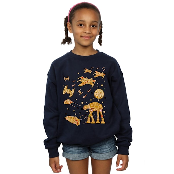 Star Wars Girls Gingerbread Battle Sweatshirt 5-6 år Marinblå Navy Blue 5-6 Years