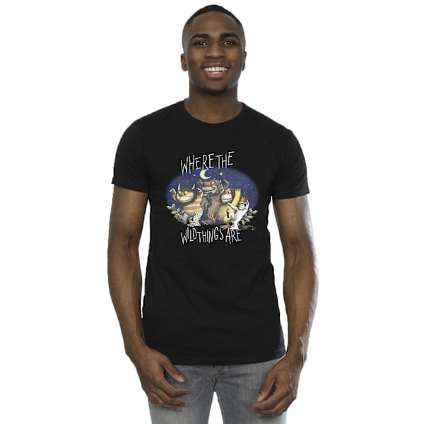 Where The Wild Things Are T-shirt för män, gruppbild, 4XL, svart Black 4XL