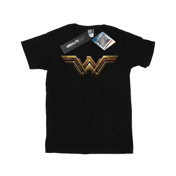 Wonder Woman Girls Logo Bomull T-shirt 5-6 år Svart Black 5-6 Years