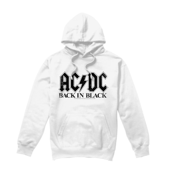 AC/DC Herr Back In Black Hoodie XL Vit White XL