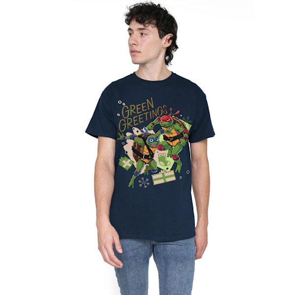 Teenage Mutant Ninja Turtles: Mutant Mayhem Julhälsning för män Navy XXL