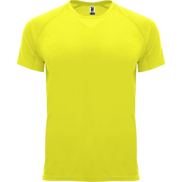 Roly Herr Bahrain Kortärmad Sport T-shirt M Fluorescerande Gul Fluorescent Yellow M