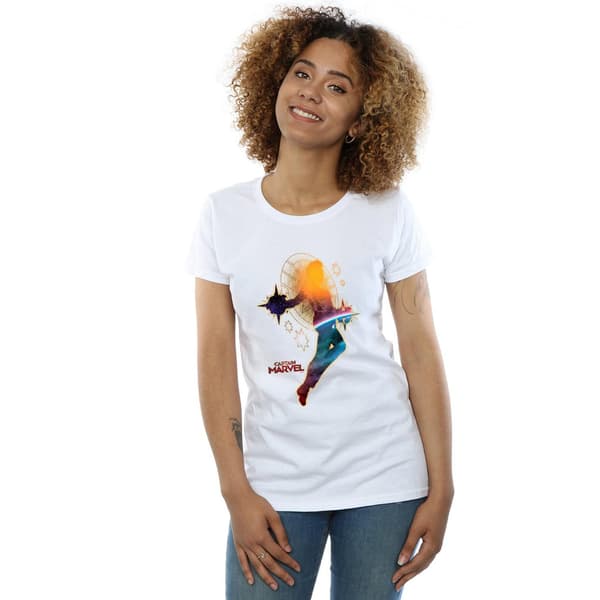 Marvel Dam/Dam Captain Marvel Nebula Flight T-shirt i bomull White S