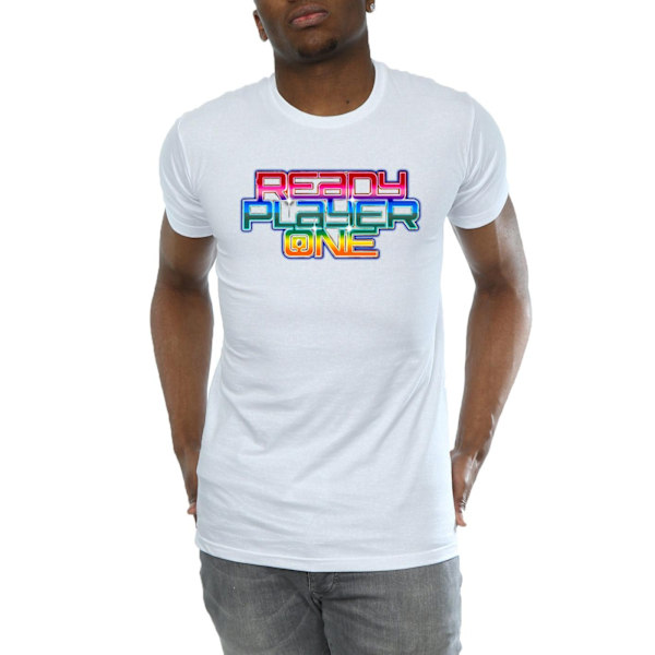 Ready Player One Herr Regnbågslogotyp T-shirt XXL Vit White XXL