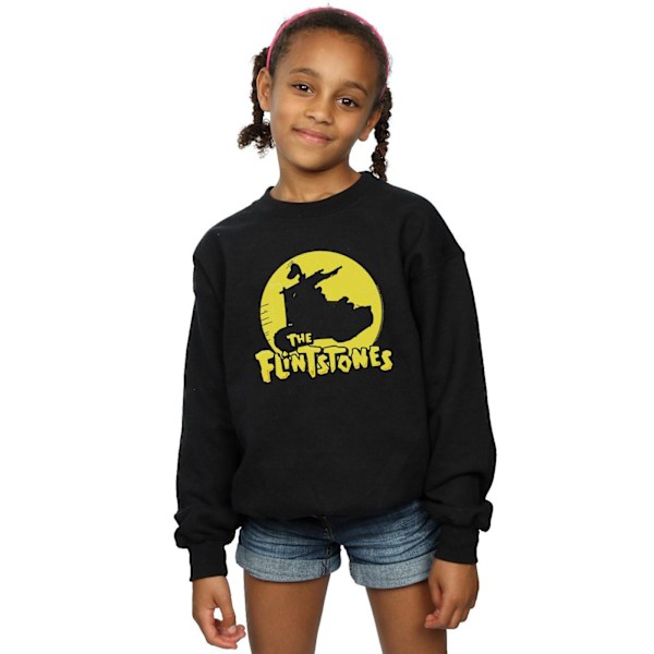 The Flintstones Girls Car Silhouette Sweatshirt 12-13 år Bla Black 12-13 Years