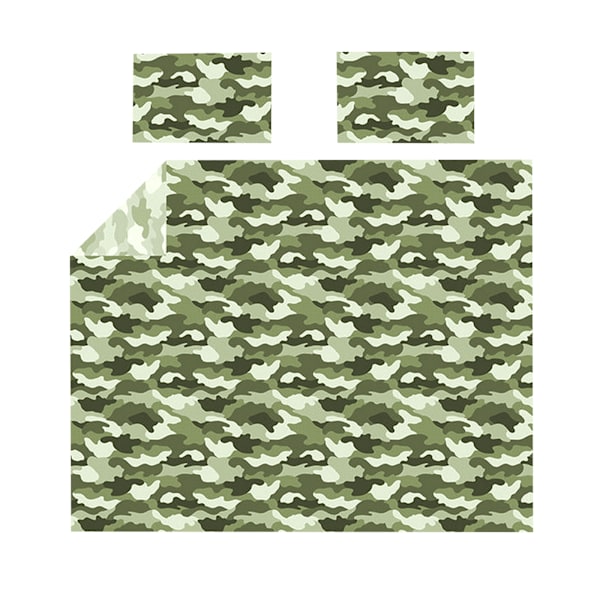Bedding & Beyond Camouflage Påslakan Set Enkelsäng Grön Green Single
