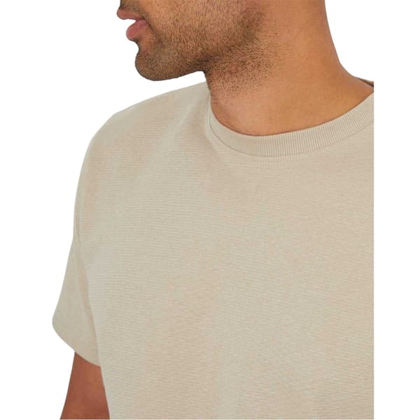 Threadbare Herr Texturerad Rundhalsad Regular T-shirt S Stone Stone S