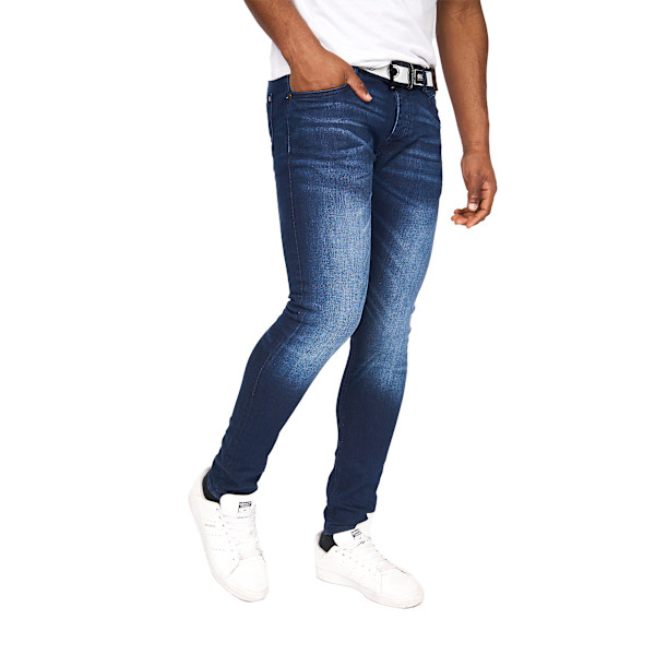 Crosshatch Mens Barbeck Slim Jeans 38S Mörk Tvätt Dark Wash 38S