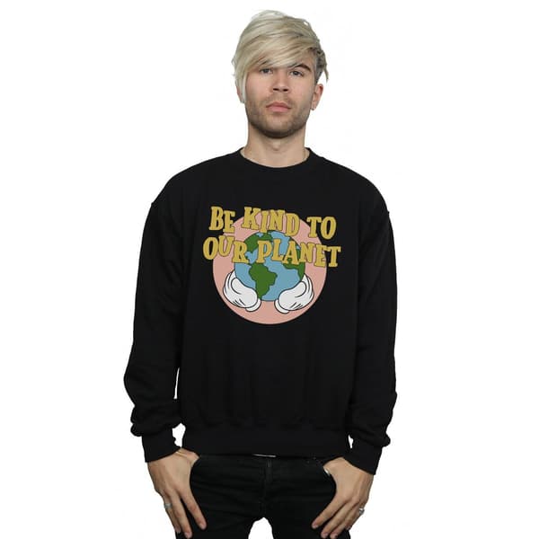 Disney herr Mickey Mouse Be Kind To Our Planet Sweatshirt L Bla Black L
