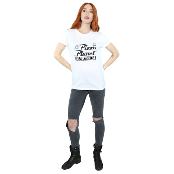 Toy Story Damkläder/Damer Pizza Planet Bomull Logotyp Pojkvän T-Sh White XXL