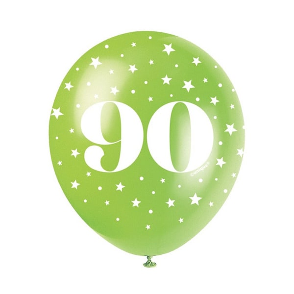 Unika Party Latex Pearlised 90th Ballonger (5-pack) En Storlek Multicoloured One Size