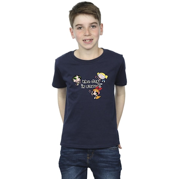 Powerpuff Girls Boys Girls The Day Is Saved T-Shirt 5-6 år Navy Blue 5-6 Years