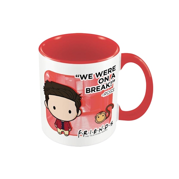 Friends We Were On A Break Chibi Ross Mug En Storlek Vit/Röd White/Red One Size