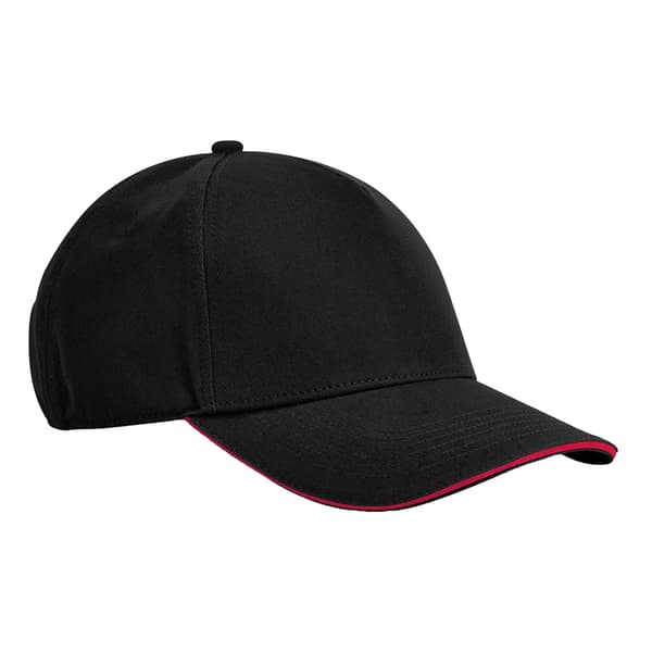 Beechfield EarthAware Classic 5 Panel Baseballkeps i Ekologisk Bomull Black/Classic Red One Size
