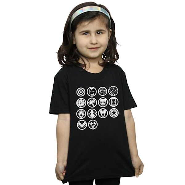 Marvel Girls Avengers Infinity War Icons Assemble Bomull T-Shir Black 5-6 Years