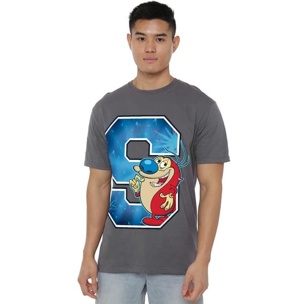Ren & Stimpy Herr S Is For Stimpy T-Shirt S Kolgrå Charcoal S