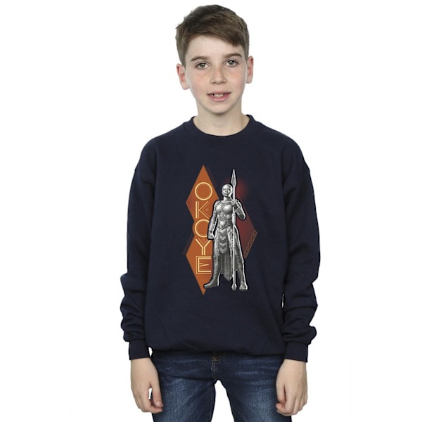 Marvel Boys Wakanda Forever Okoye Stance Sweatshirt 9-11 år Navy Blue 9-11 Years