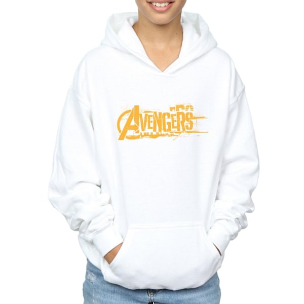 Marvel Boys Avengers Infinity War Orange Logo Hoodie 12-13 år White 12-13 Years