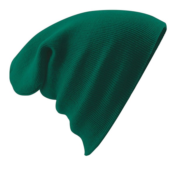 Beechfield Mjuk Feel Stickad Vintermössa En Storlek Flaskgön Bottle Green One Size