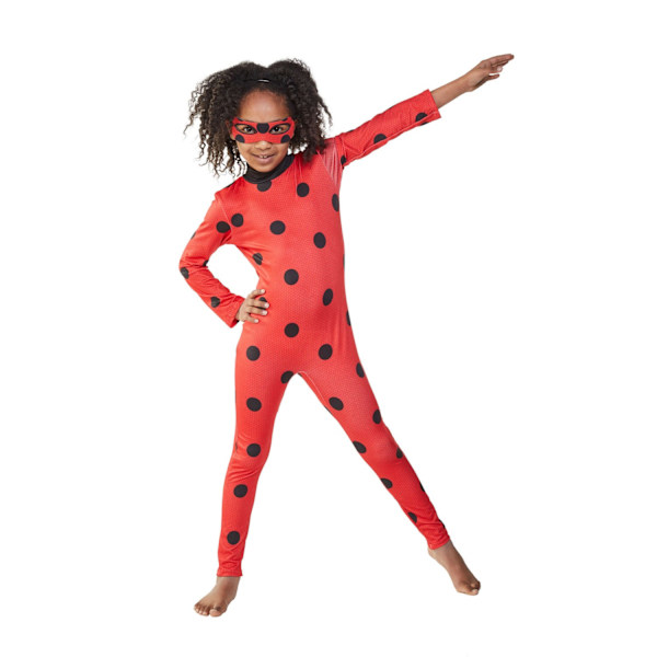 Miraculous Ladybug Kostym 7-8 År Röd/Svart Red/Black 7-8 Years