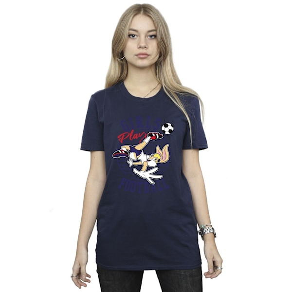Looney Tunes Dam/Damer Lola Bunny Flickor Spelar Fotboll Cotto Navy Blue XL