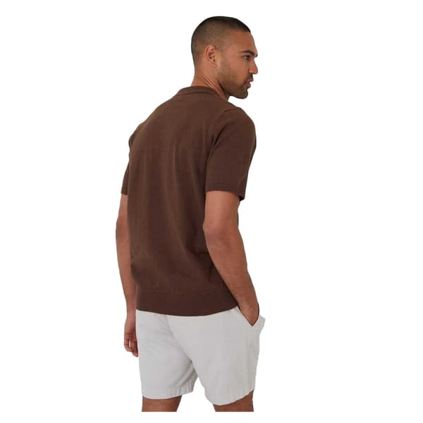 Threadbare Herr Whittley Texturerad Kortärmad Pikétröja XL W Walnut XL