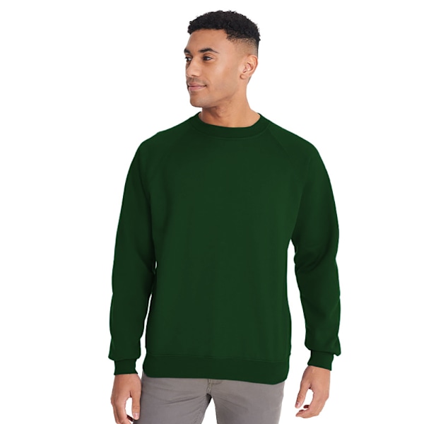 Maddins Mens Coloursure Plain Crew Neck Sweatshirt 3XL Bottle G Bottle Green 3XL