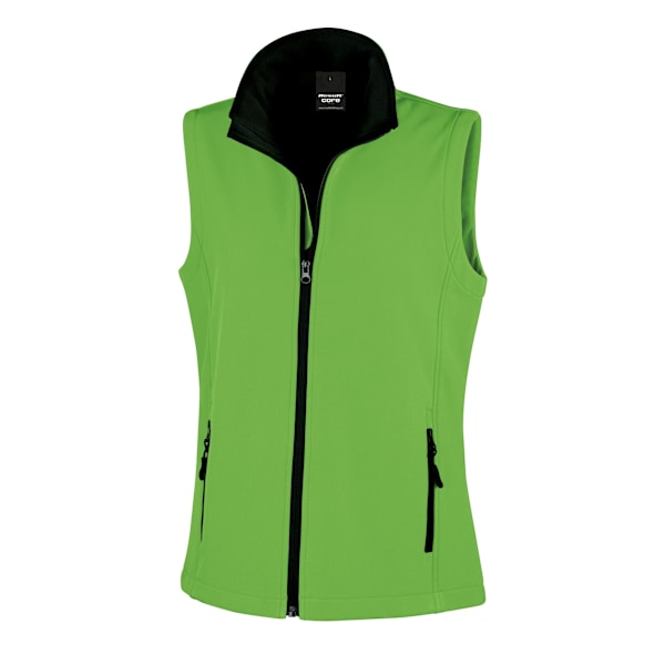 Result Core Dam/Damer Tryckbar Softshell Väst XL Viv Vivid Green / Black XL