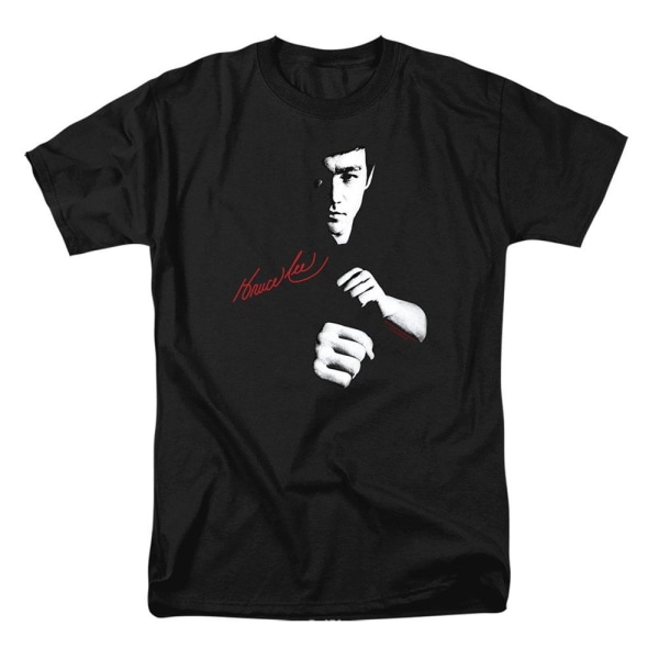 Bruce Lee Signatur T-shirt för män L Svart Black L