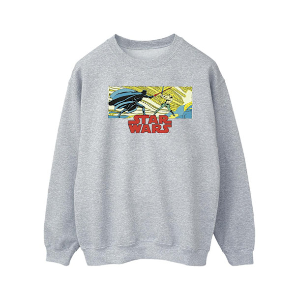 Star Wars Comic Strip Luke och Vader Sweatshirt XL Sports Sports Grey XL