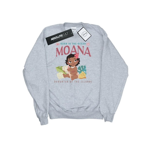 Disney Girls Moana Born In The Ocean Sweatshirt 5-6 År Sport Sports Grey 5-6 Years