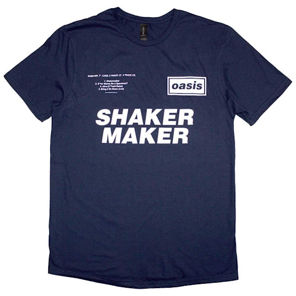 Oasis Unisex Vuxen Shakermaker Tracklisting T-Shirt XXL Marin Blå Navy Blue XXL